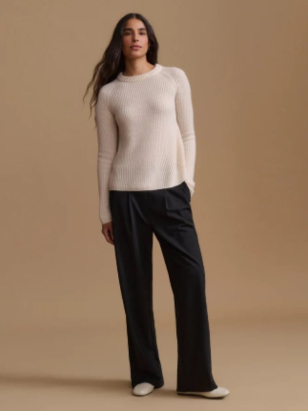 Jenni Kayne Cashmere Fisherman Sweater In Ivory Sz XS